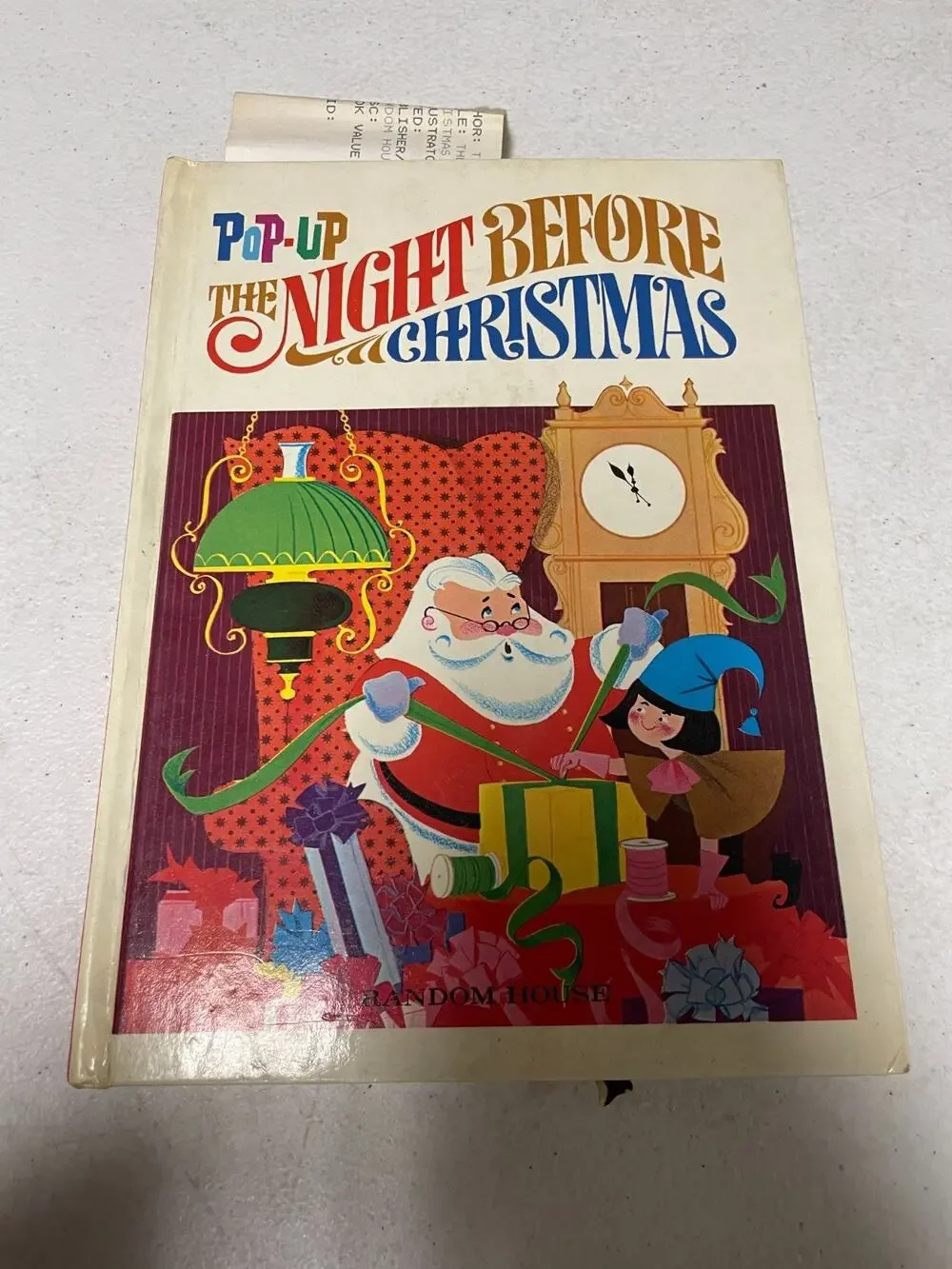NIGHT BEFORE CHRISTMAS POP-UP Vintage Childrens Animated Story Book